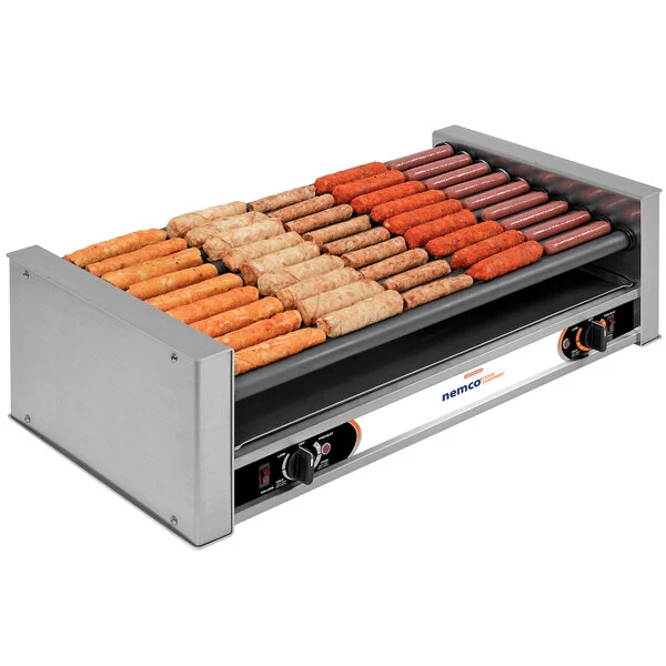 Roll-A-Grill Wide Hot Dog Grill 35.5"W Slanted Non-Stick